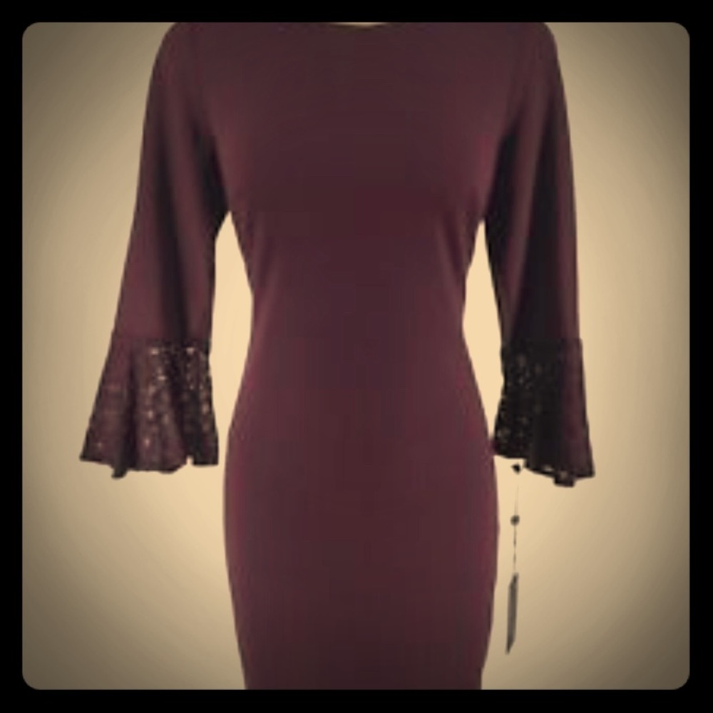 Purple Tommy Hilfiger Bell Sleeve Dress